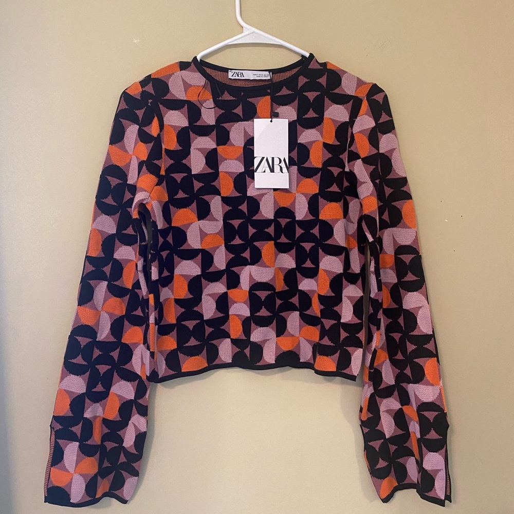 Geometric Jacquard Knit Sweater